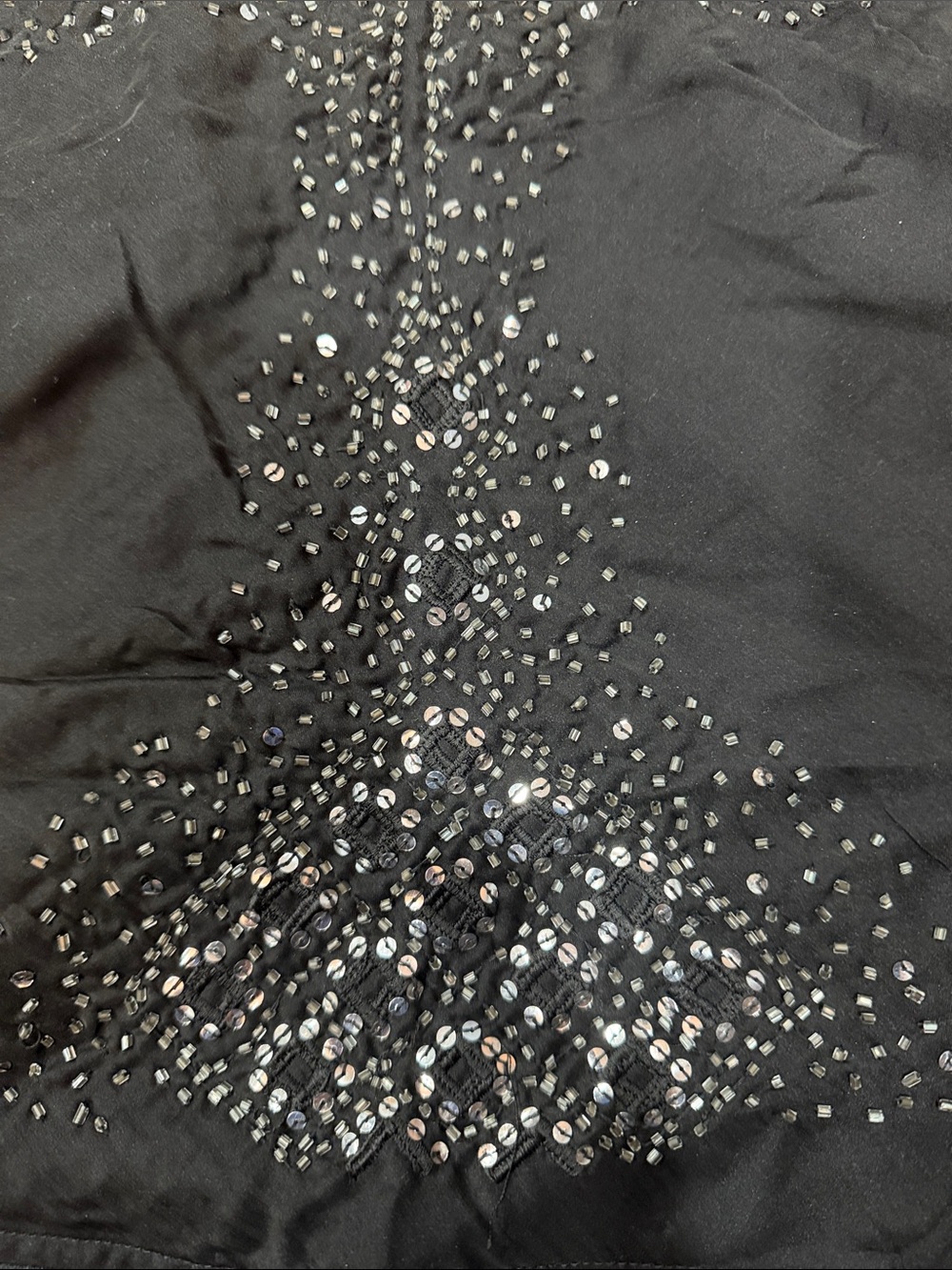 le château Black Embellished Beaded Spaghetti Strap Camisole - Picture 2 of 3
